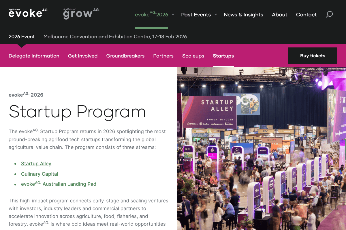 evokeAG. 2026 Startup Program