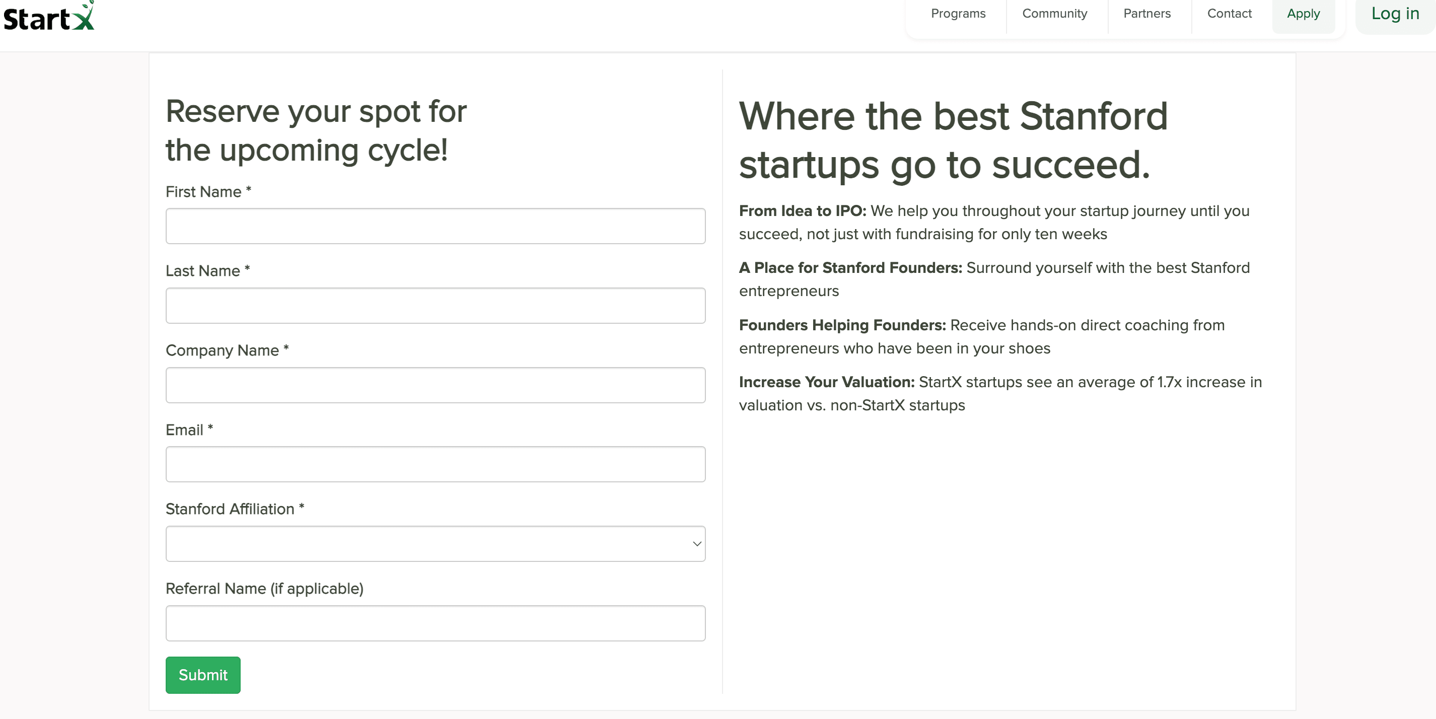 StartX Summer 2026 Cohort