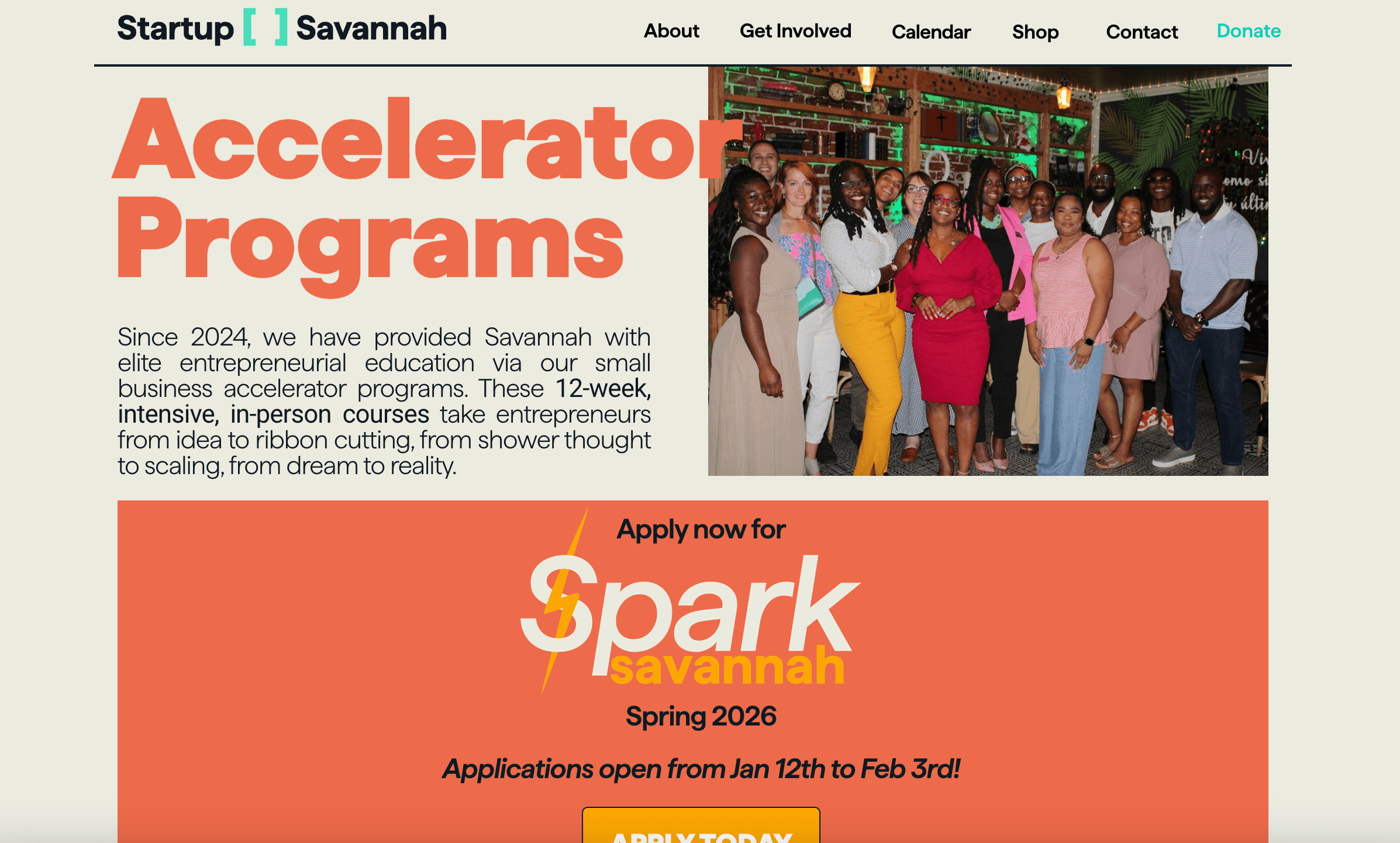 SPARK Savannah Spring 2026 Accelerator Program