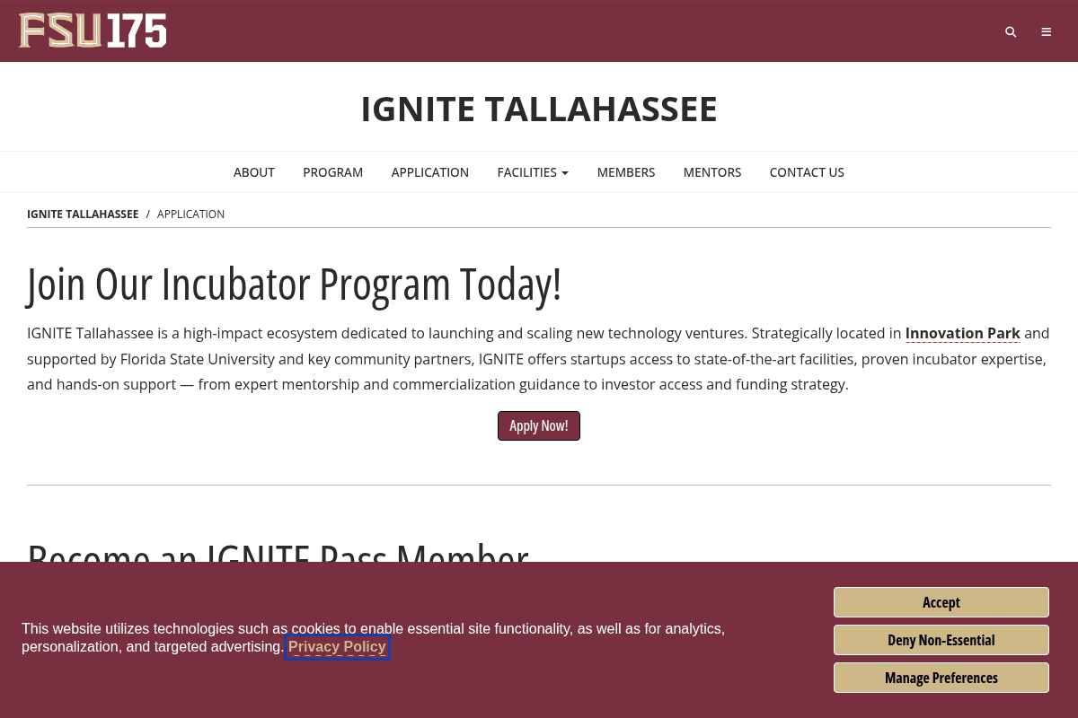 IGNITE Tallahassee Incubator Program
