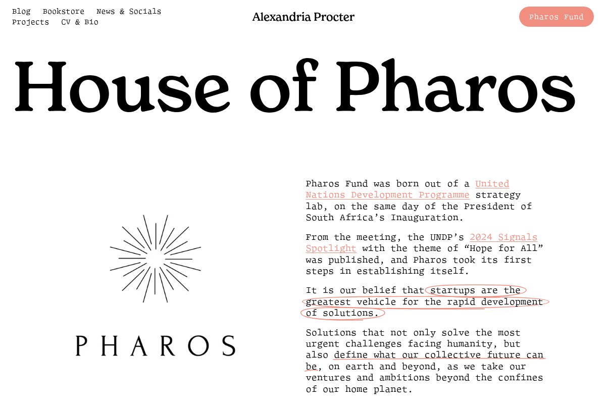 Pharos of Alexandria Ventures Investment Program