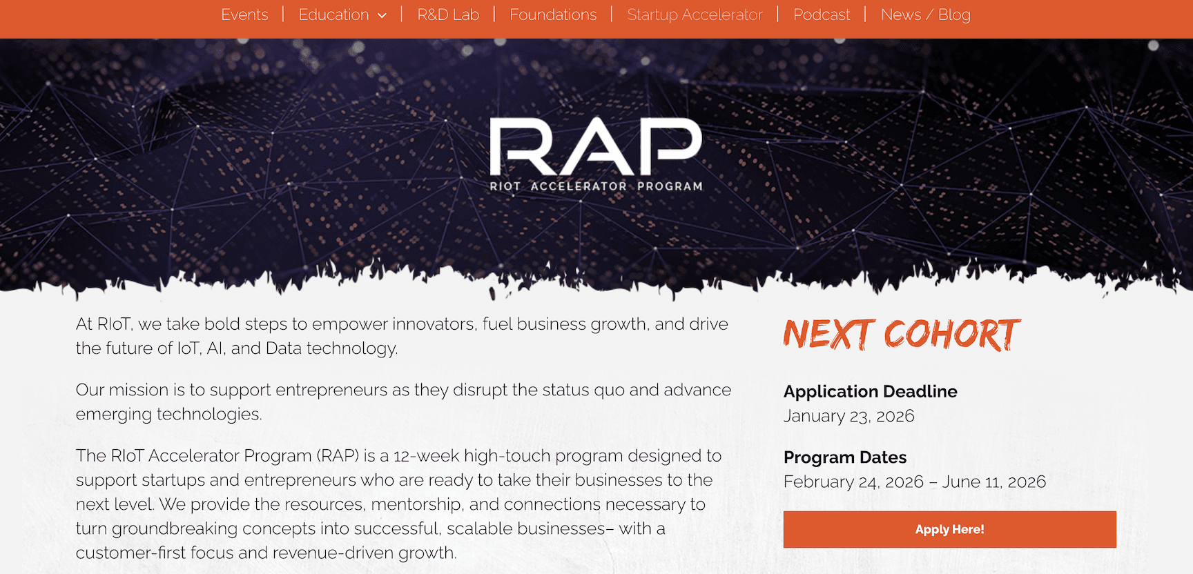 RIoT Accelerator Program 2026