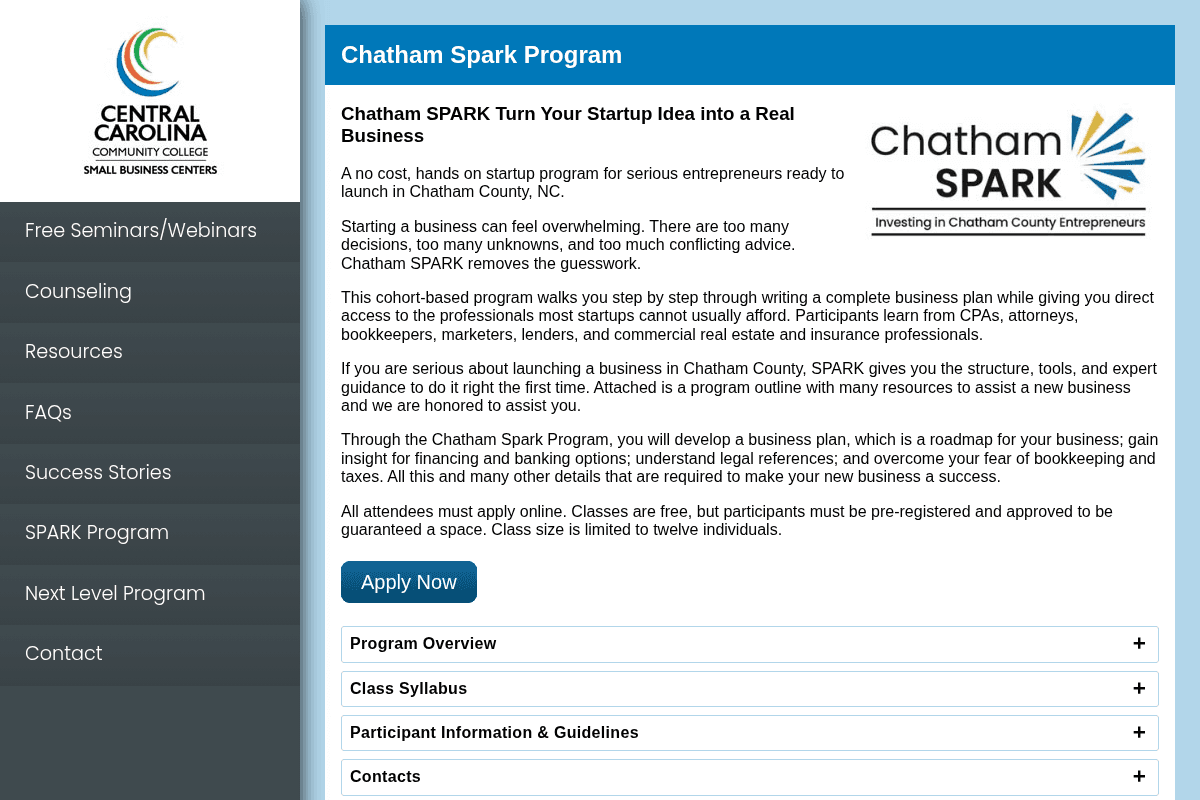 Chatham SPARK Program – 2026 Spring Cohort