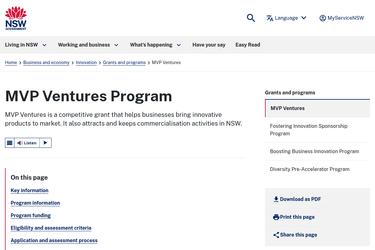 2025-26 MVP Ventures Program
