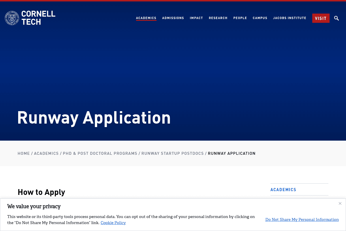 Runway Startup Postdoc Program (2027 cohort)