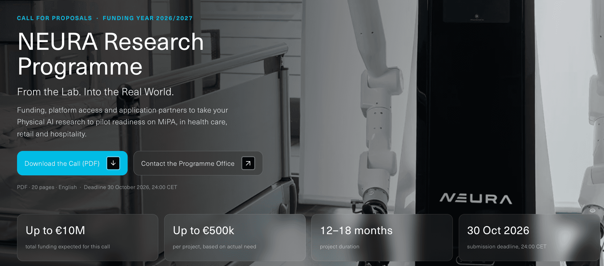 NEURA Research Programme — Call for Proposals (Funding Year 2026/2027)