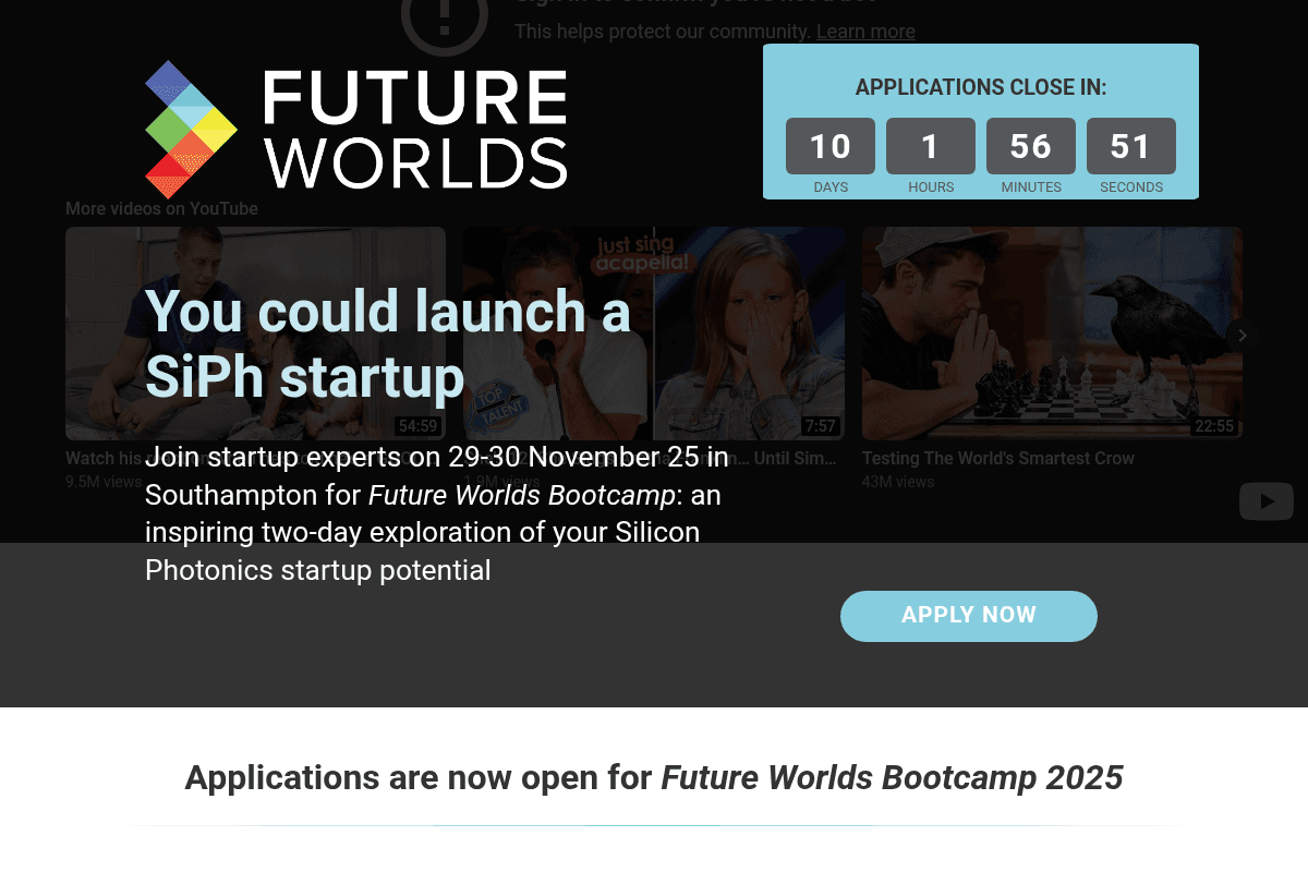 Silicon Photonics Startup Stream -Future Worlds Bootcamp 2025