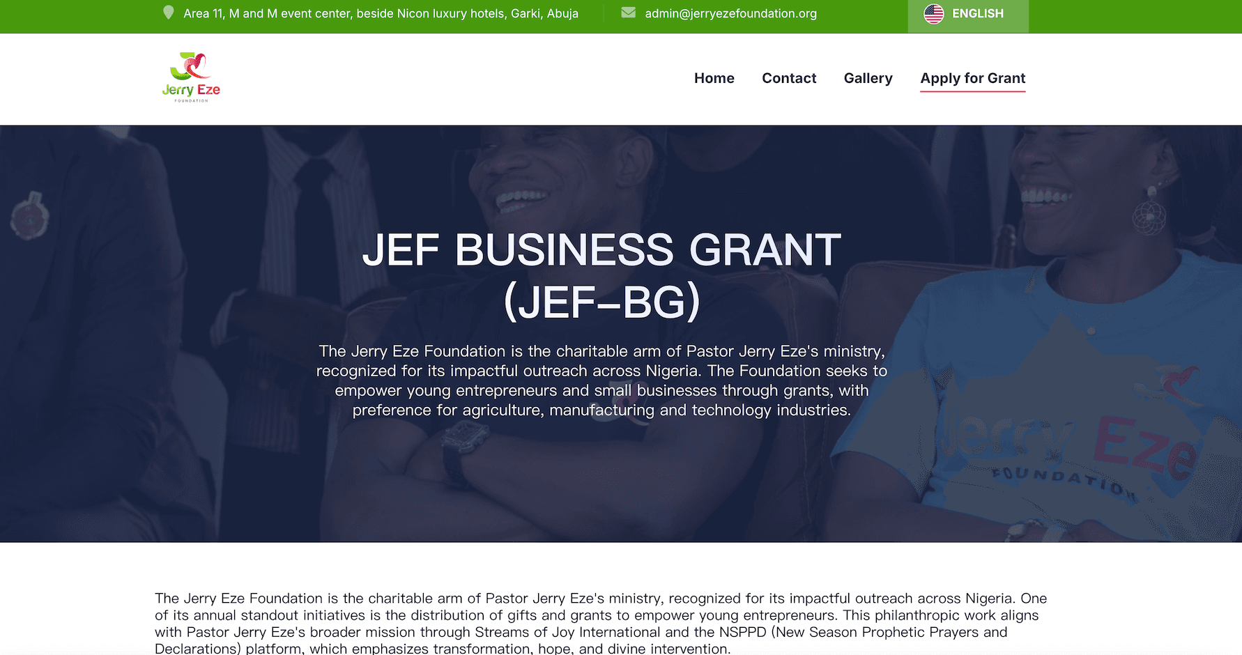 Jerry Eze Foundation Business & Entrepreneurship Grant Program
