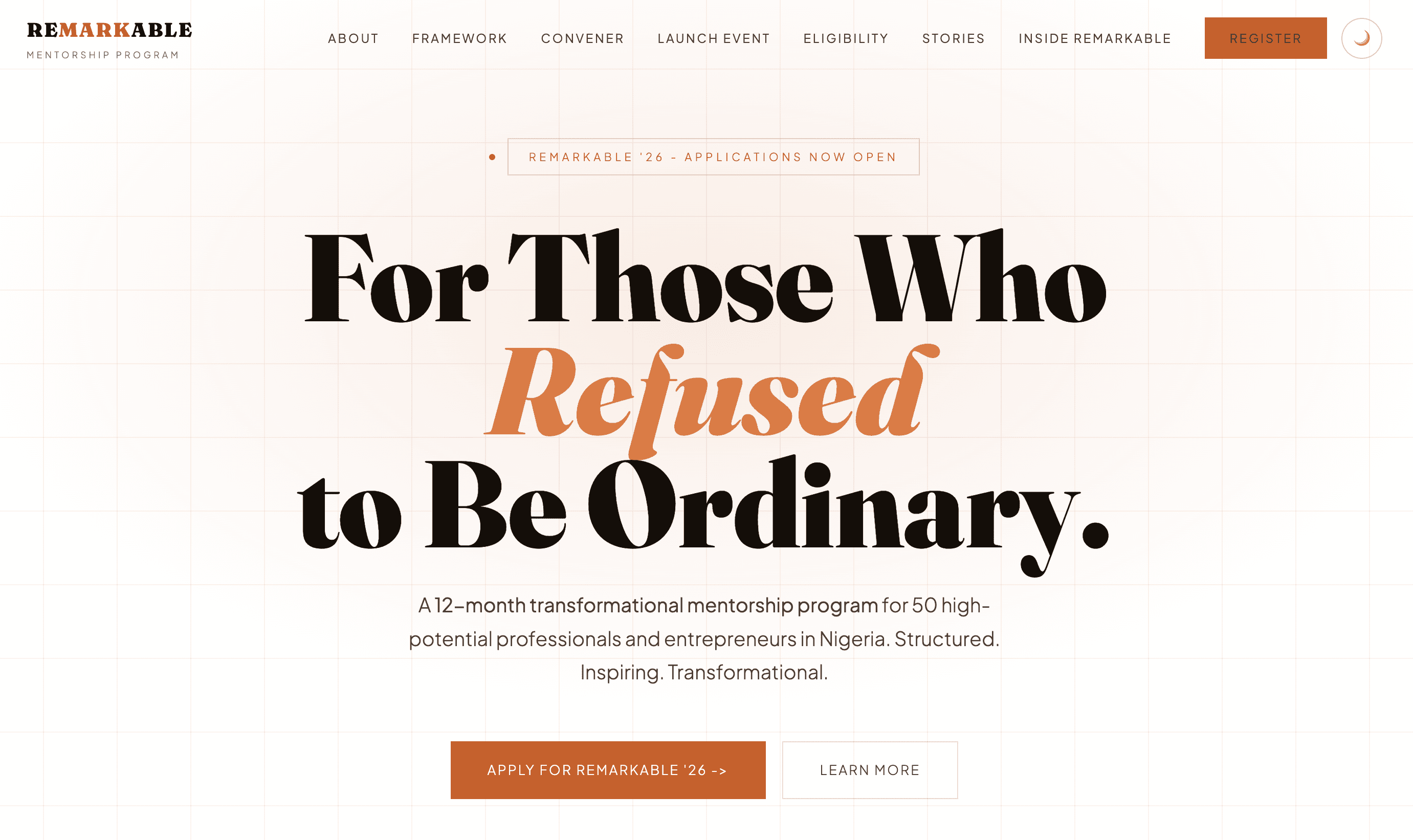The Remarkable Mentorship Program 2026