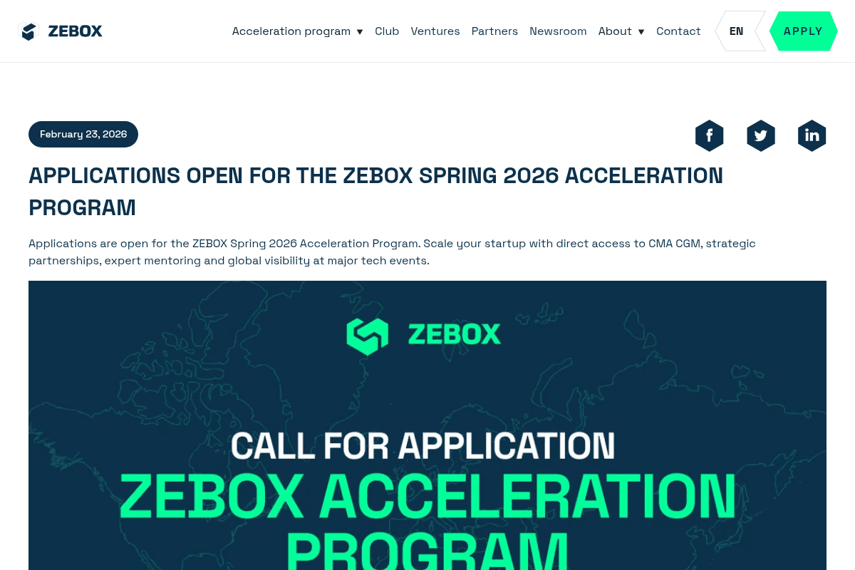 ZEBOX Spring 2026 Acceleration Program