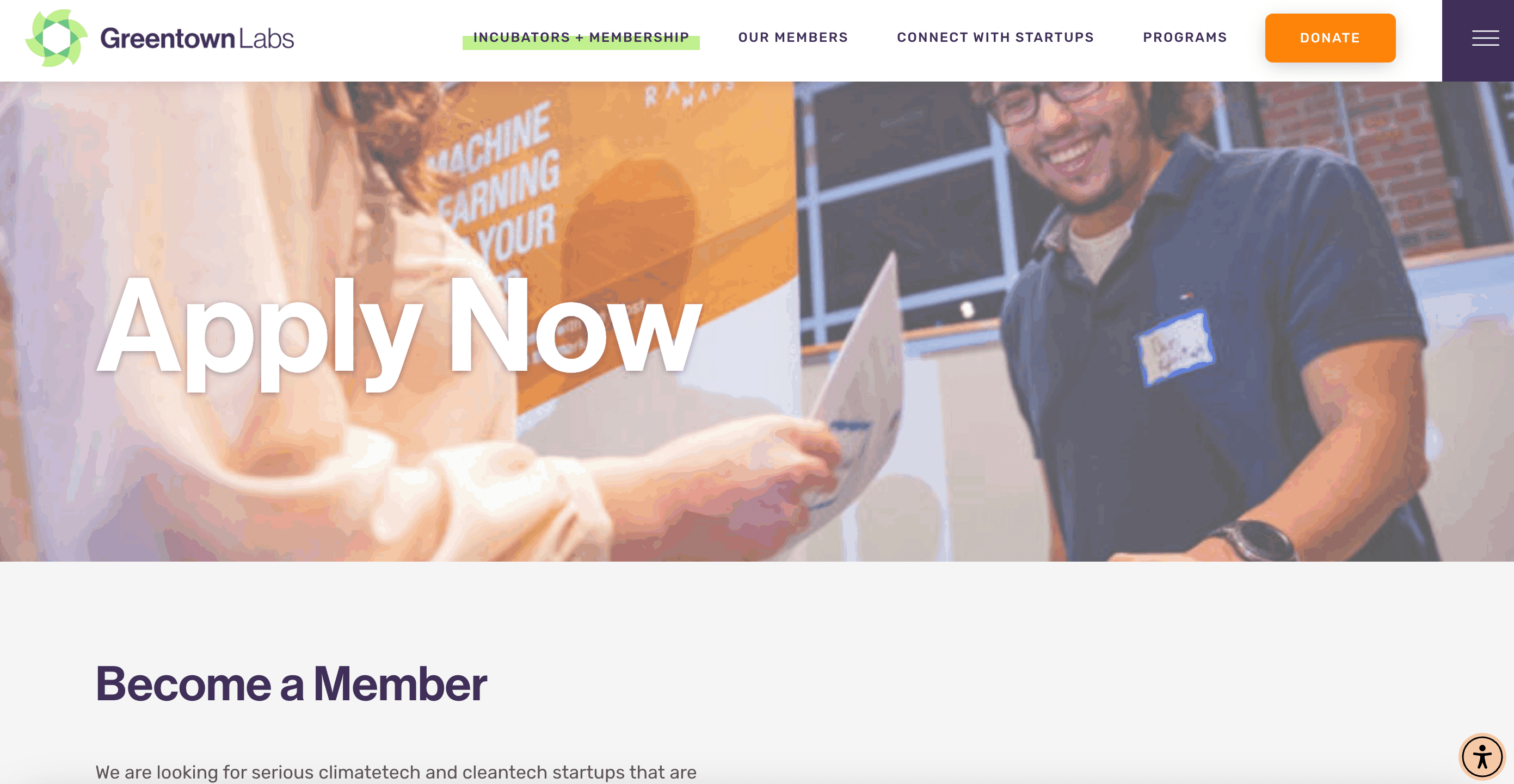 Greentown Labs Climate Tech Startup Membership Application