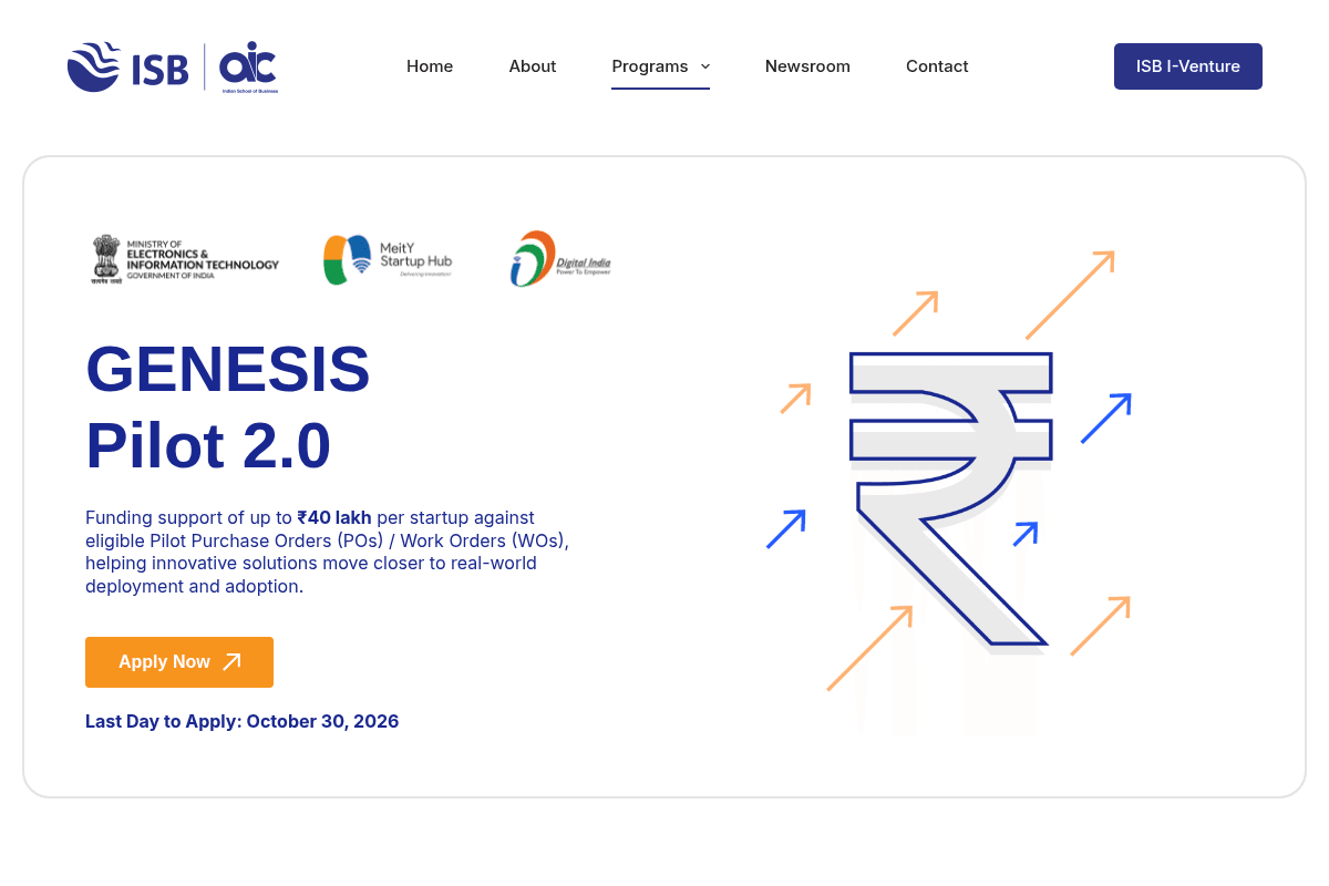 MeitY GENESIS Pilot 2.0 – Pilot Funding Programme