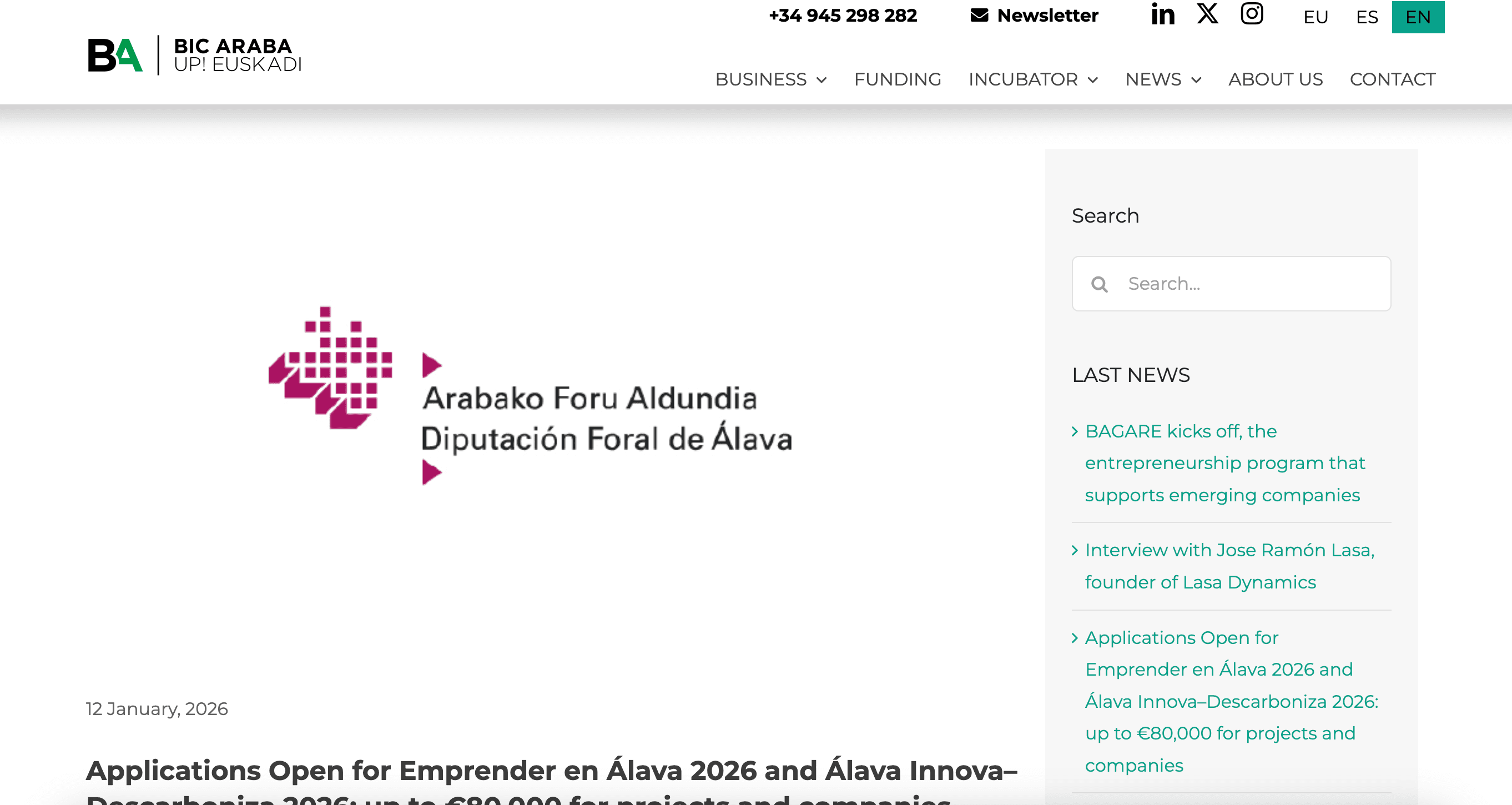 Emprender en Álava 2026 and Álava Innova–Descarboniza 2026