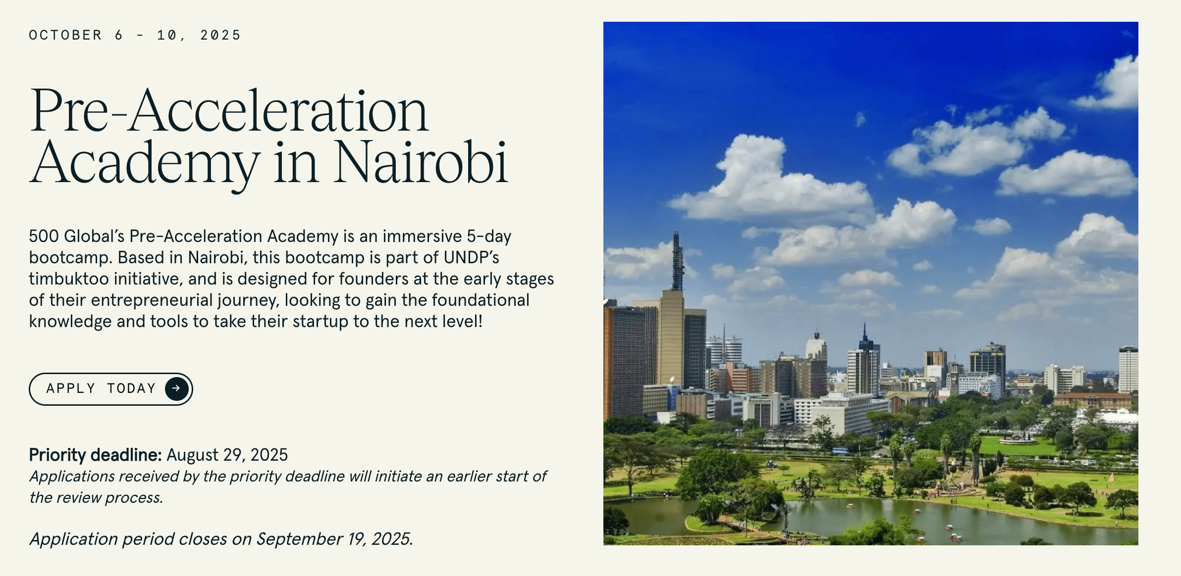 500 Global Pre-Acceleration Academy in Nairobi