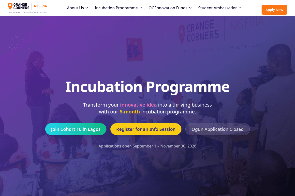 Orange Corners Nigeria Incubation Programme Cohort 16