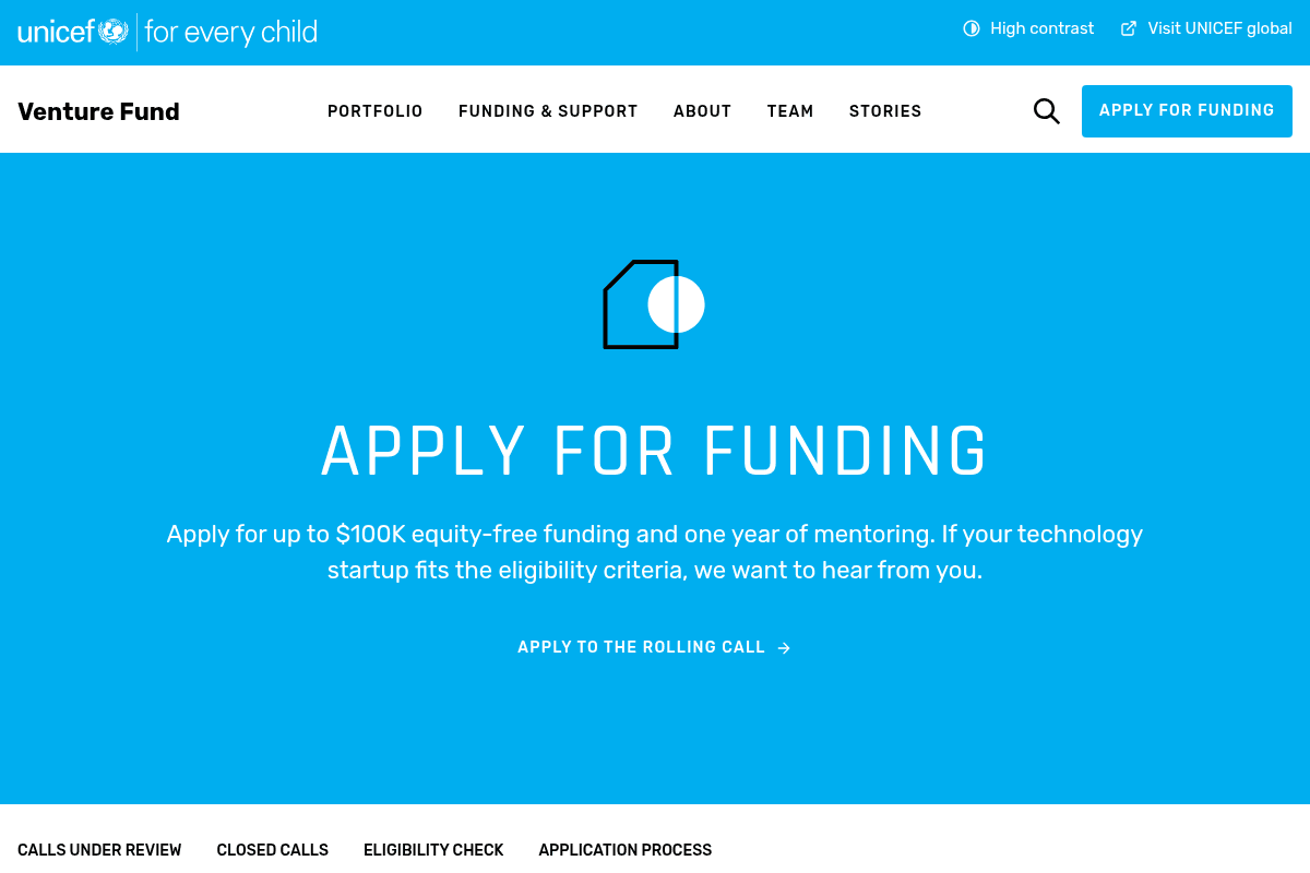 UNICEF Venture Fund - Rolling Call