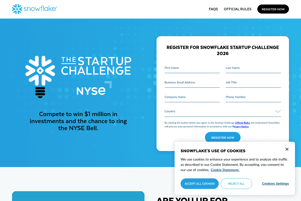 Snowflake Startup Challenge 2026