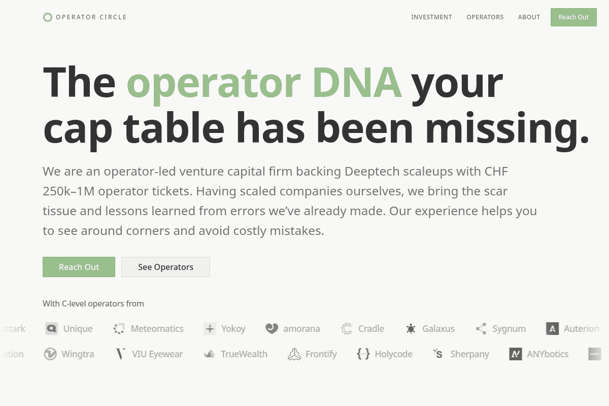 Operator Circle - Deeptech Growth Investment and Support Program