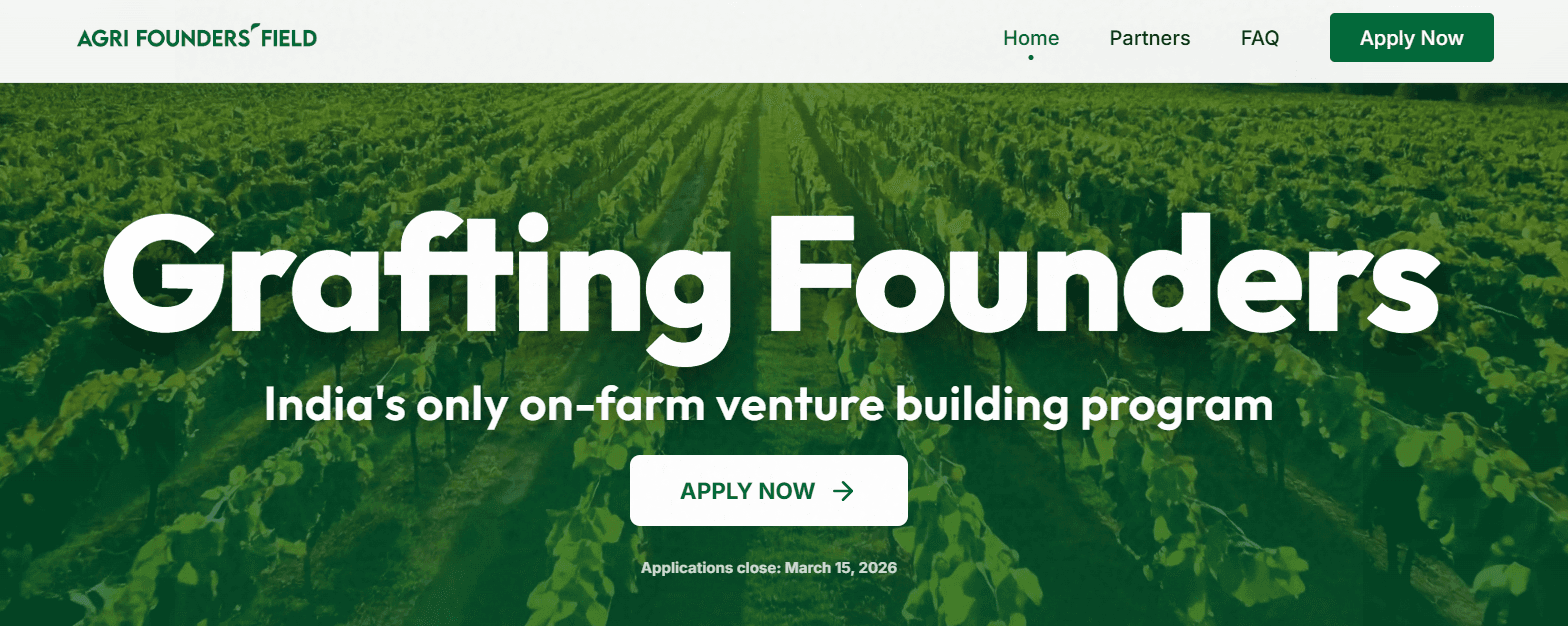 Agri Founders Field On-Farm Venture Building Program (2026 Cohort)
