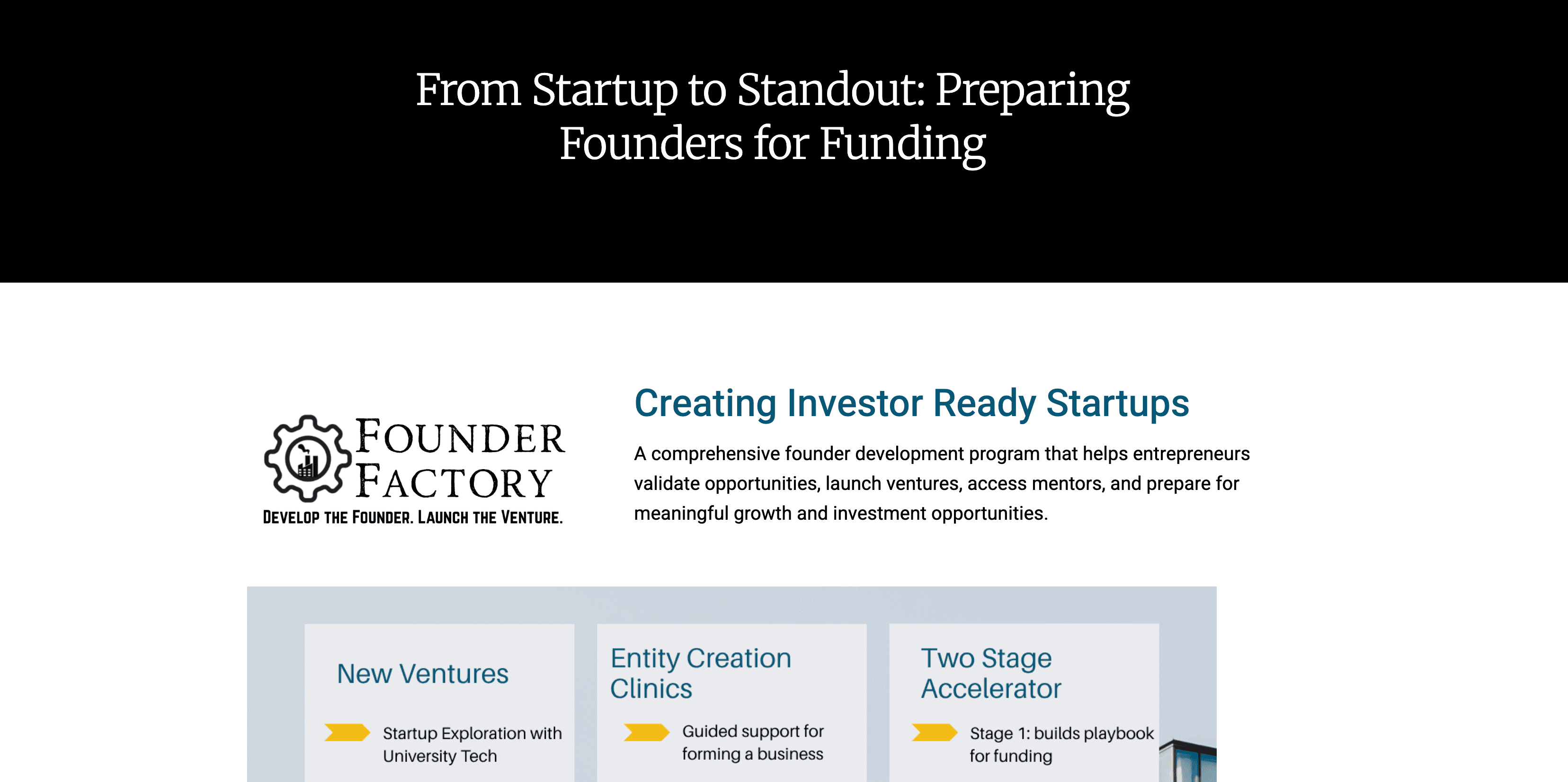 Founder Factory Stage 1 Pre-Accelerator – 2027 Cohort