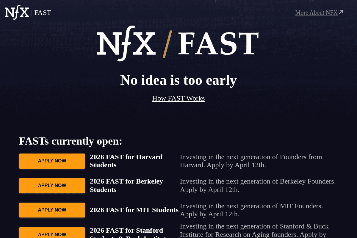 NFX FAST Program 2026