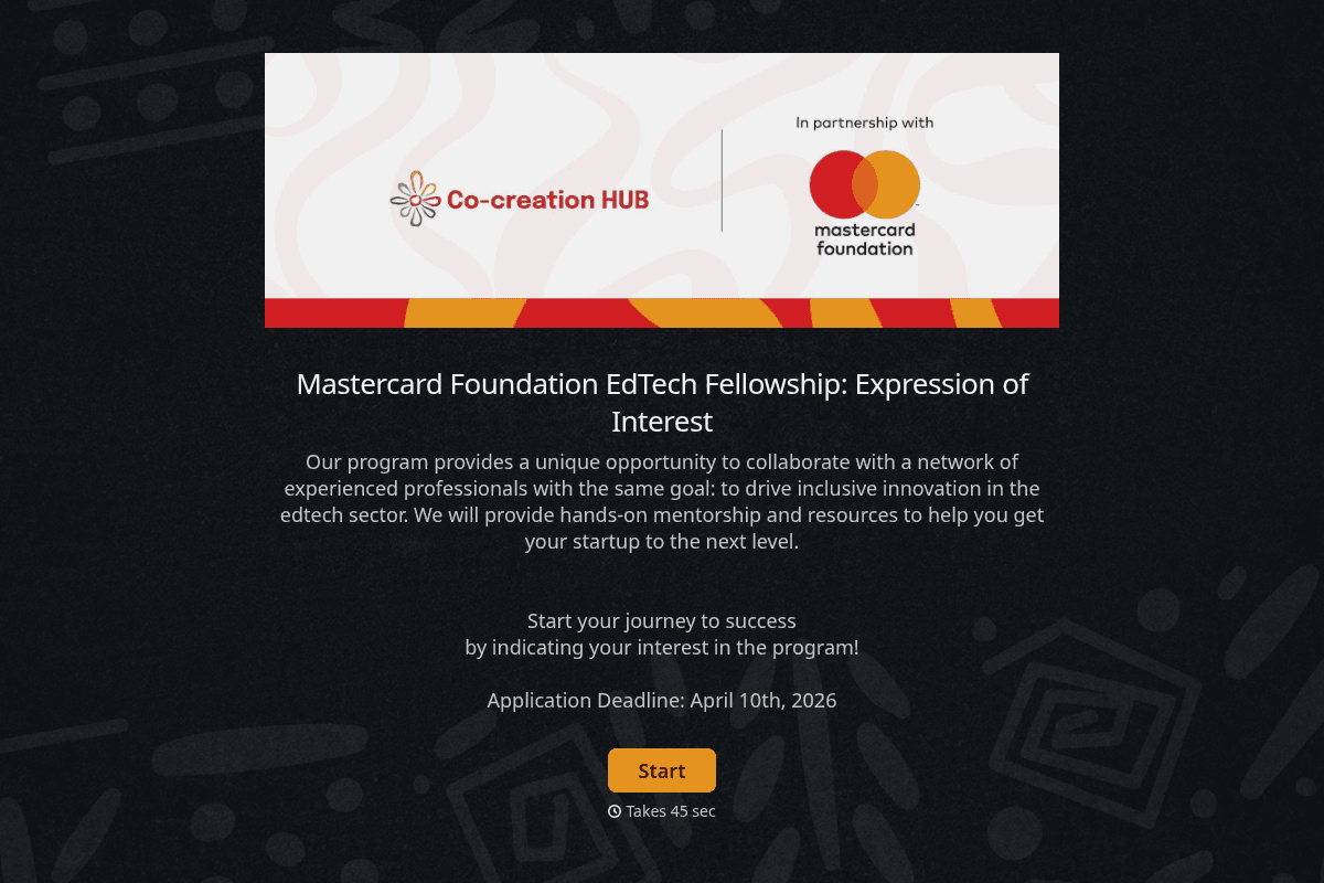 CcHub-Mastercard Foundation EdTech Fellowship Program 2026 (Cohort IV)