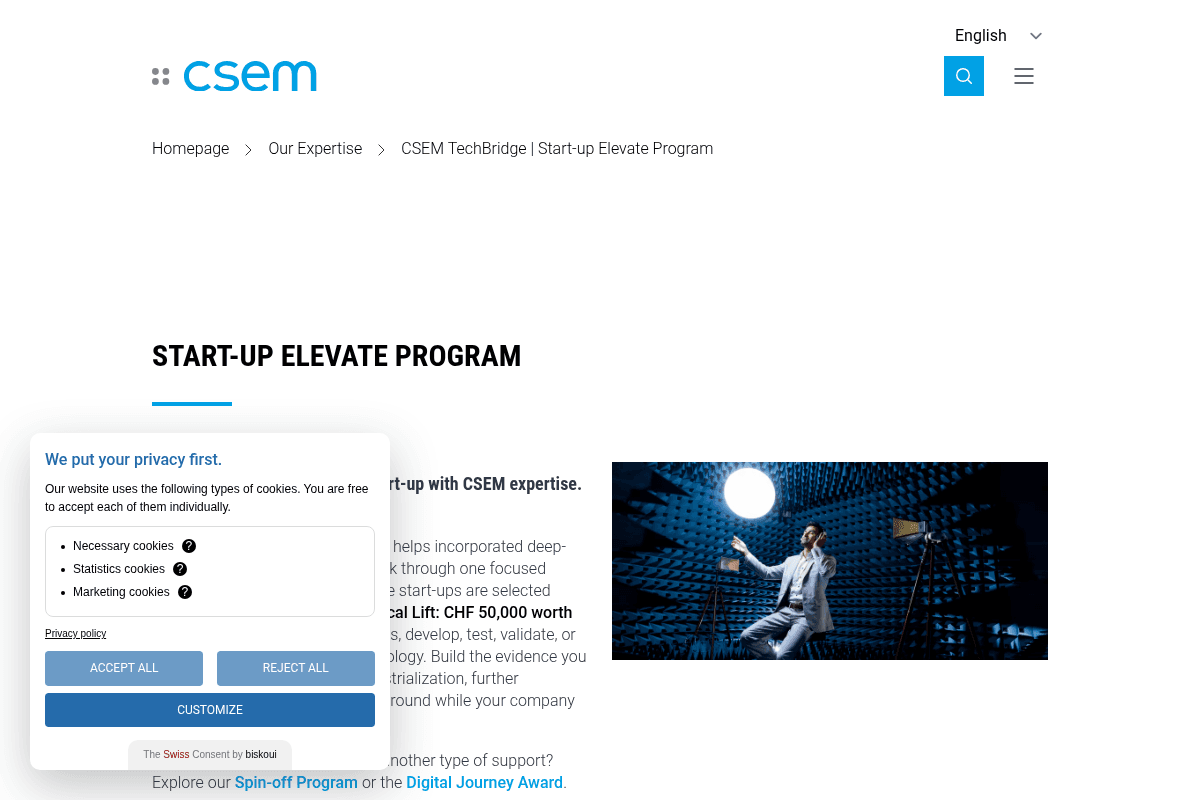 CSEM Start-up Elevate Program