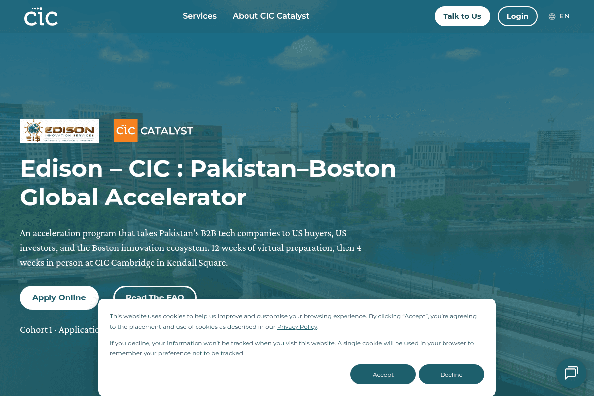 Edison – CIC: Pakistan–Boston Global Accelerator (Cohort 1)