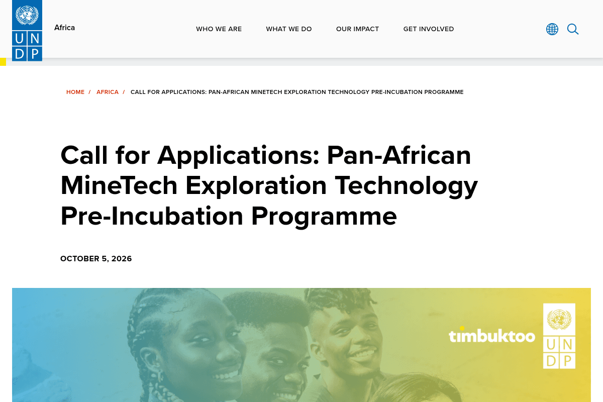 Pan-African MineTech Exploration Technology Pre-Incubation Programme 2026