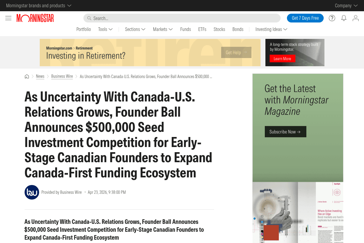 Founder Ball Seed Investment Competition 2026