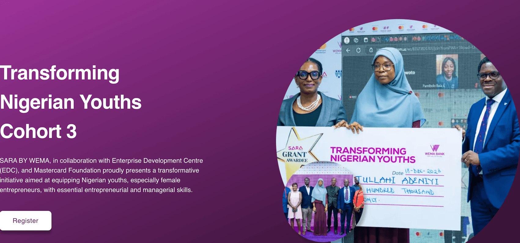 SARA BY WEMA Transforming Nigerian Youths Program